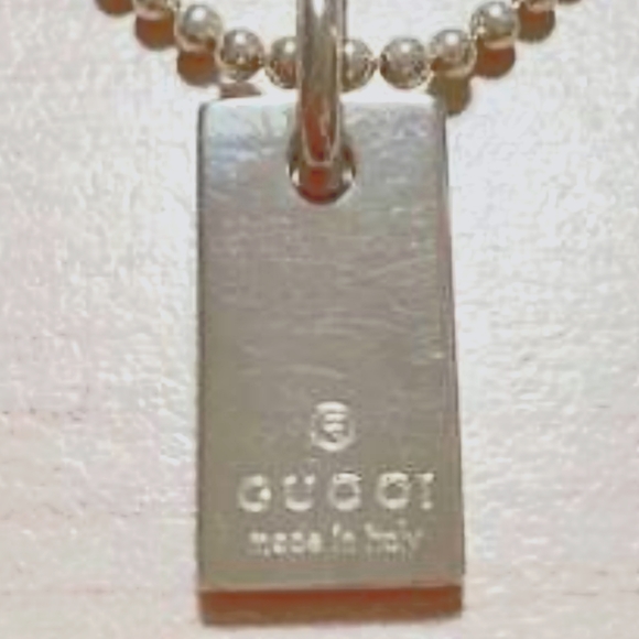 GUCCI PENDANT STERLING SILVER BRACELET CLASSIC STYLE BEAD NECKLACE - Picture 1 of 3